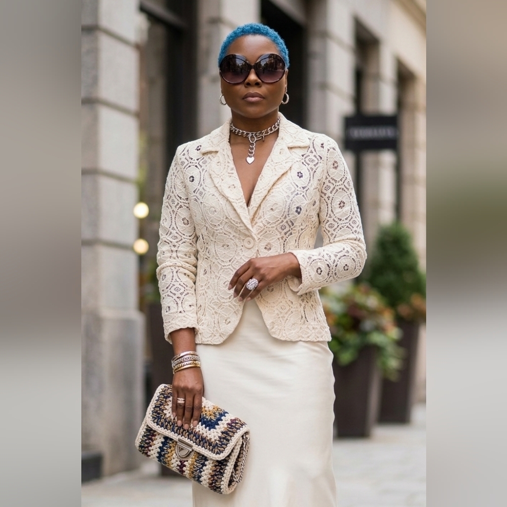 Cynthia Rowley Crochet Blazer